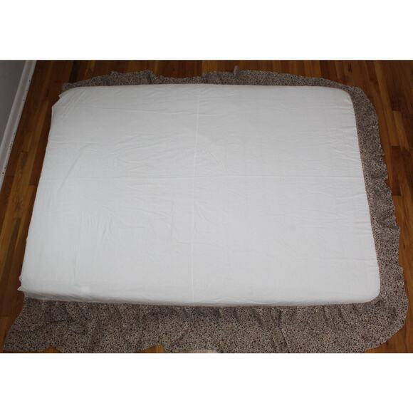 VTG 80s JCPenney Brown Floral Lace Comforter Dust Ruffle Shams 4 PC Set Queen - Picture 9 of 14